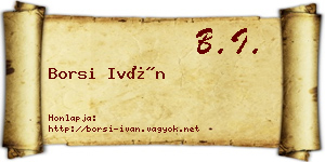 Borsi Iván névjegykártya